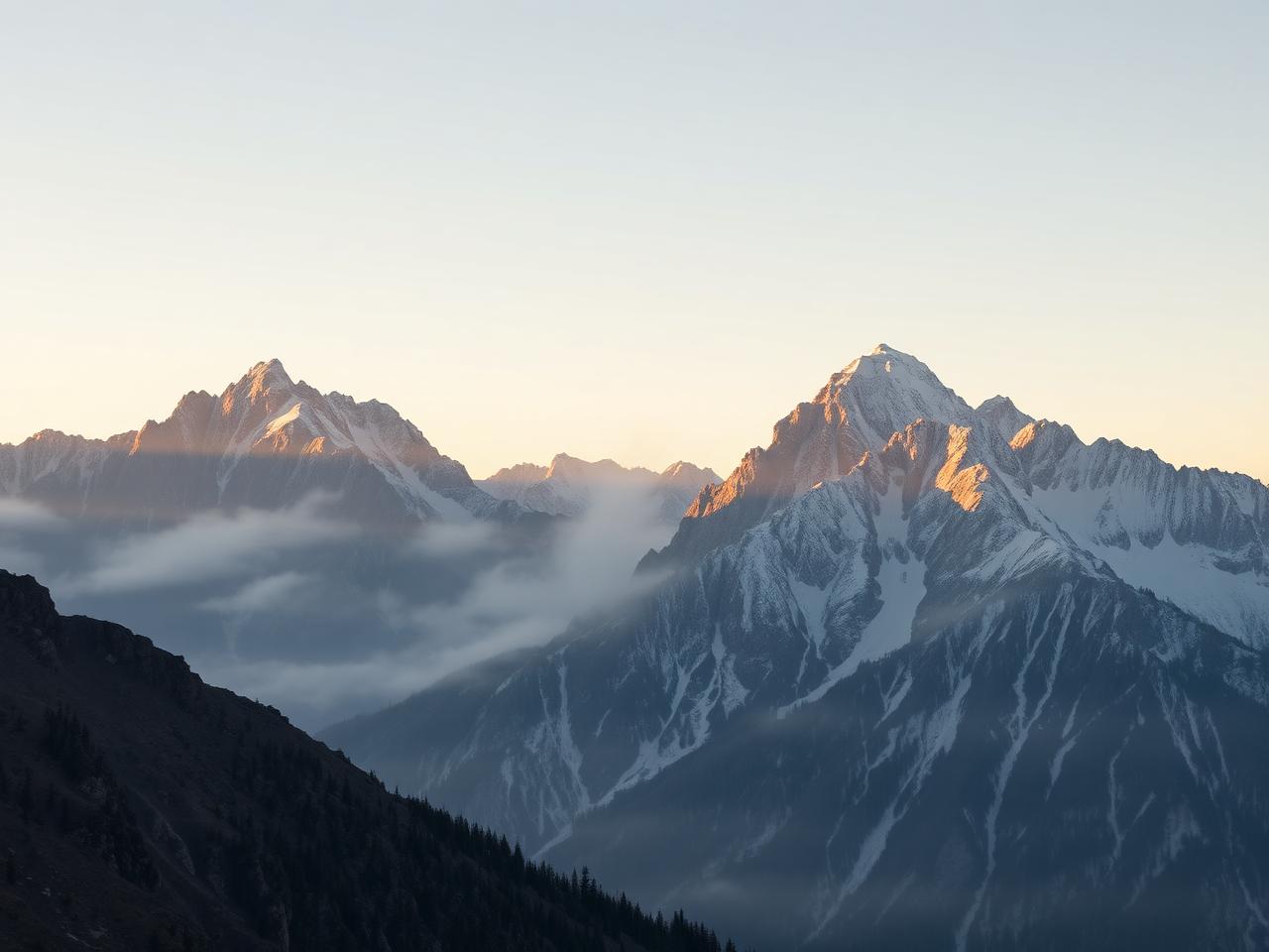 Colorado high-altitude mountain peaks at sunrise